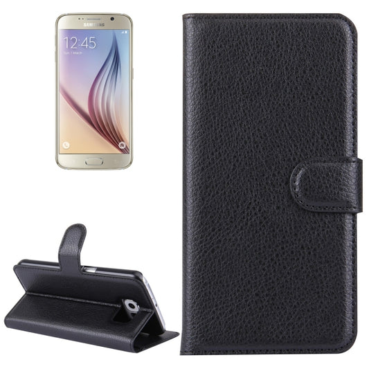 For Galaxy S6 / G920 Litchi Texture Horizontal Flip Leather Case with Holder & Card Slots & Wallet, For Galaxy S6