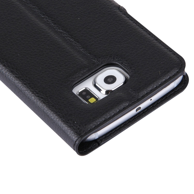 For Galaxy S6 / G920 Litchi Texture Horizontal Flip Leather Case with Holder & Card Slots & Wallet, For Galaxy S6