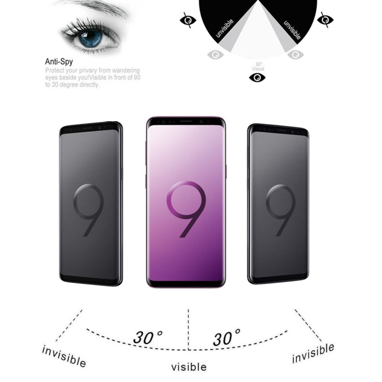 For Galaxy S9 0.3mm 9H Surface Hardness 3D Privacy Anti-glare Tempered Glass Protective Film