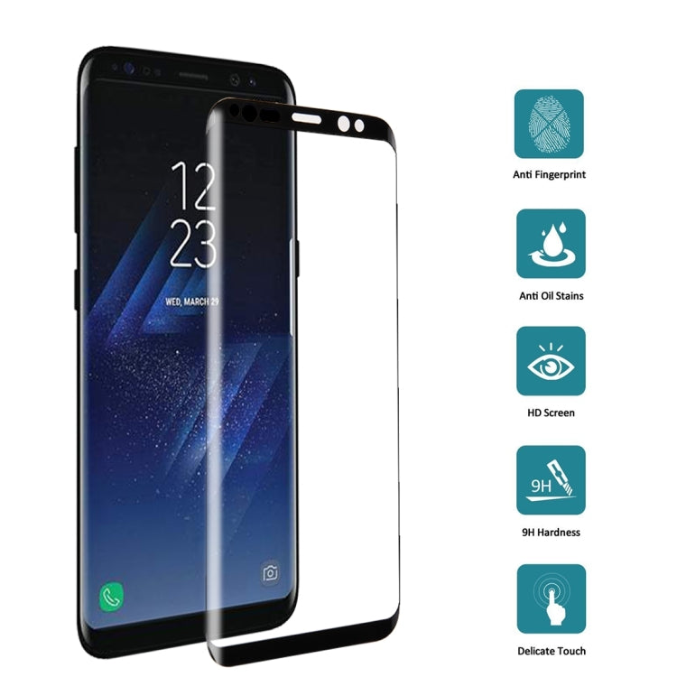 For Galaxy S8+ / G9550 0.3mm 9H Surface Hardness 3D Curved Silk-screen Full Screen Tempered Glass Screen Protector
