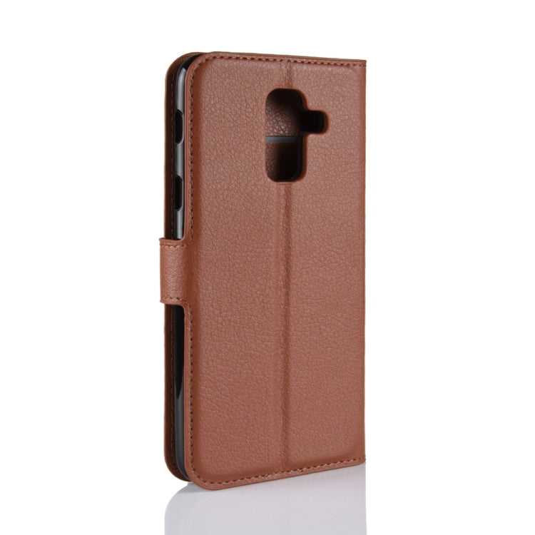 For Galaxy A6+ 2018 Litchi Texture Horizontal Flip Leather Case with Holder & Card Slots & Wallet, For Galaxy A6+ 2018, Galaxy A6+ 2018