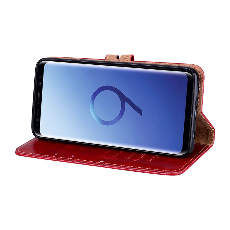 For Galaxy S9 Oil Wax Texture Horizontal Flip Leather Case with Holder & Card Slots & Wallet