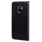 For Galaxy A8 (2018) Business Style Oil Wax Texture Horizontal Flip Leather Case with Holder & Card Slots & Wallet