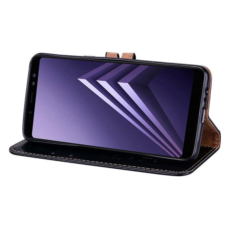 For Galaxy A8 (2018) Business Style Oil Wax Texture Horizontal Flip Leather Case with Holder & Card Slots & Wallet