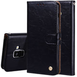 For Galaxy A8 (2018) Business Style Oil Wax Texture Horizontal Flip Leather Case with Holder & Card Slots & Wallet