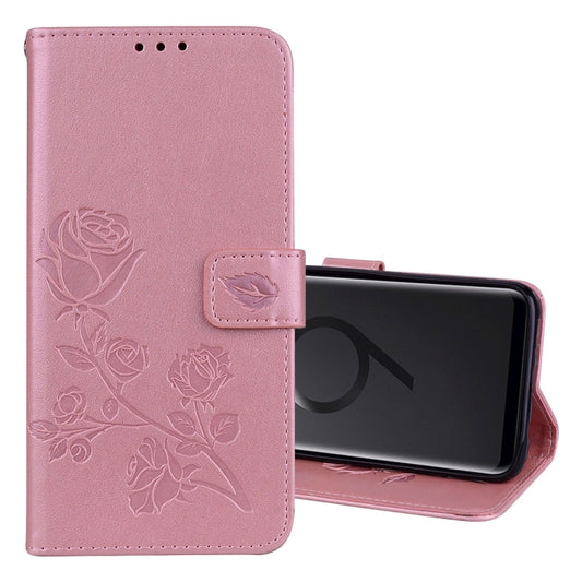 Rose Embossed Horizontal Flip Environmental PU Leather Case with Holder & Card Slots & Wallet for Galaxy S9+