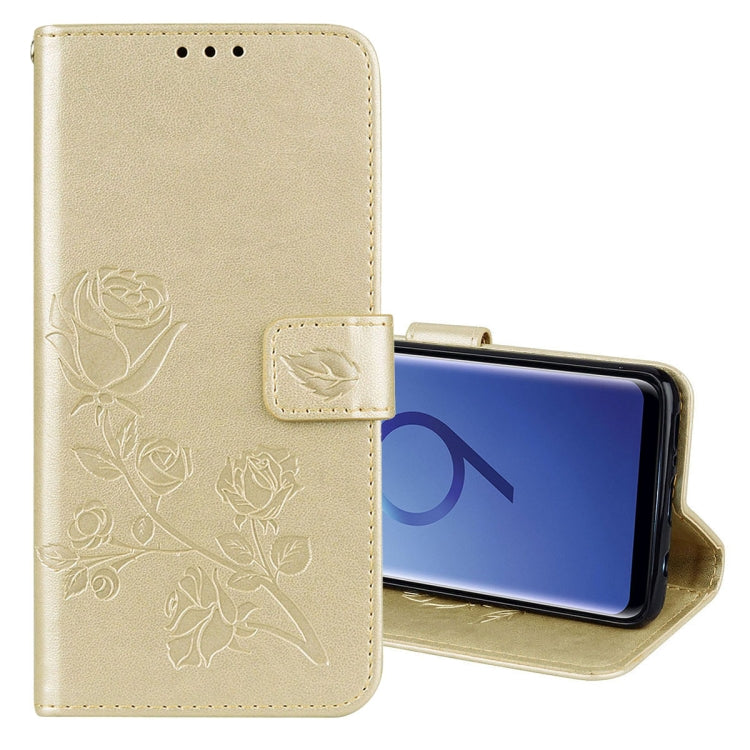For Galaxy S9 Rose Embossed Horizontal Flip Environmental PU Leather Case with Holder & Card Slots & Wallet