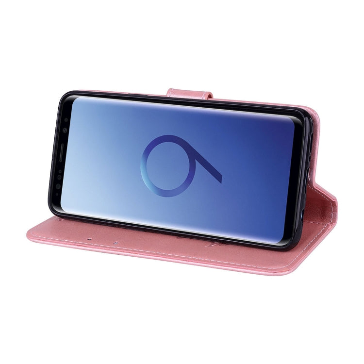 For Galaxy S9 Rose Embossed Horizontal Flip Environmental PU Leather Case with Holder & Card Slots & Wallet