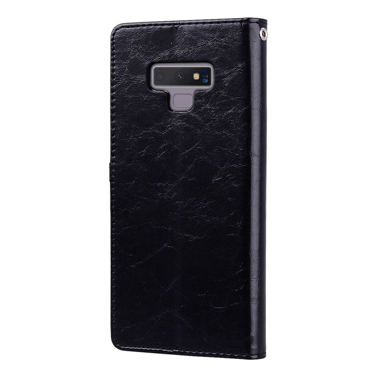 Business Style Oil Wax Texture Horizontal Flip Leather Case, with Holder & Card Slots & Wallet For Galaxy Note9