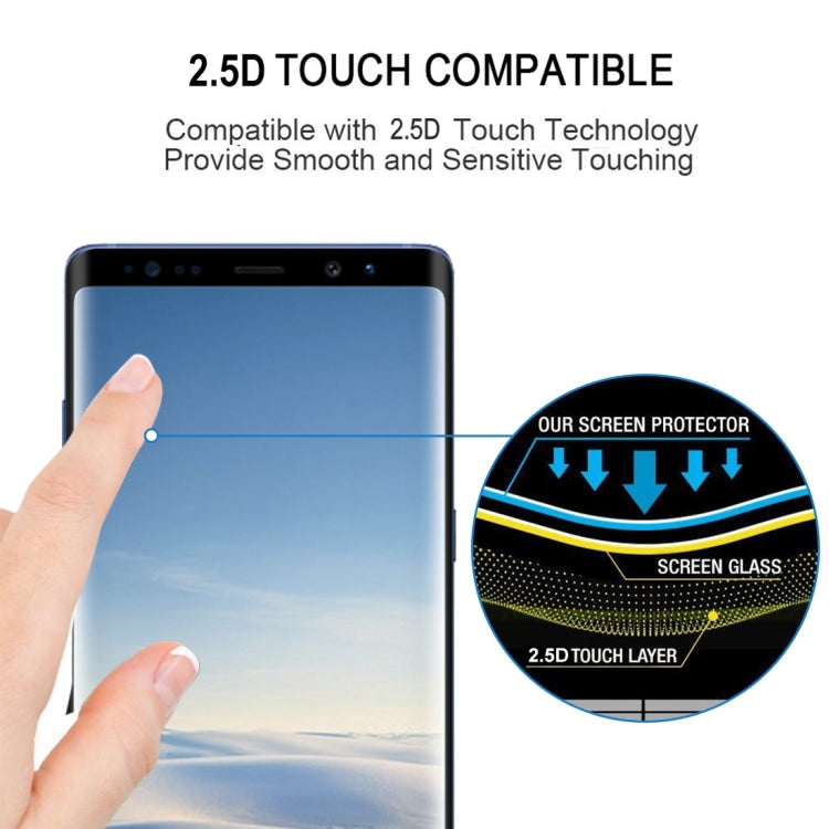 0.3mm 9H Surface Hardness 2.5D Curved Edge Full Screen Full Glue Tempered Glass Film for Galaxy Note8, For Galaxy Note8（1 PC）
