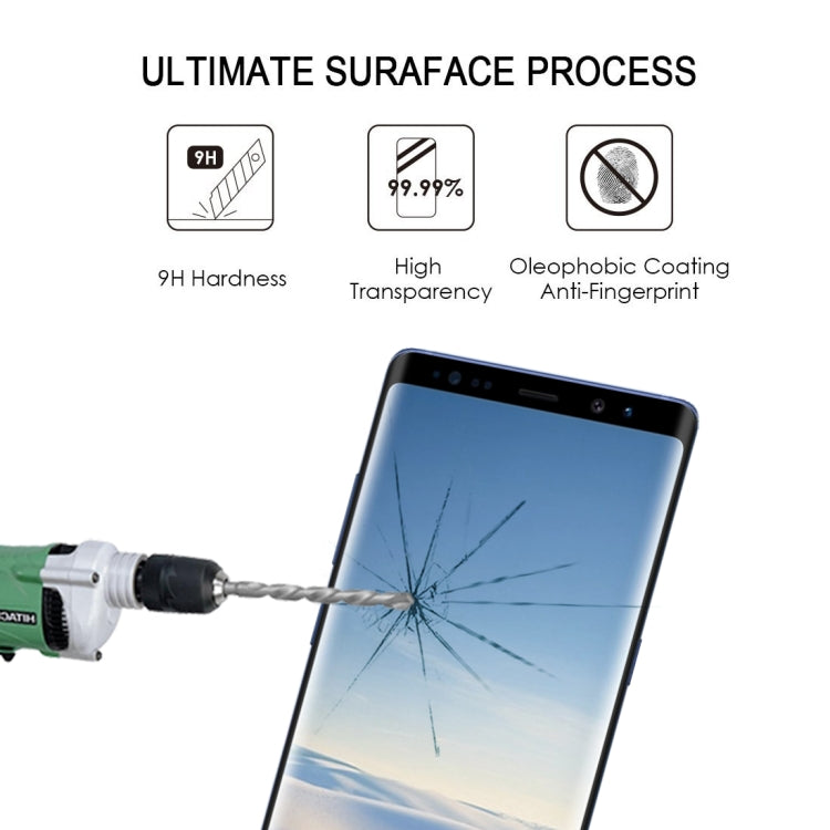 0.3mm 9H Surface Hardness 2.5D Curved Edge Full Screen Full Glue Tempered Glass Film for Galaxy Note8, For Galaxy Note8（1 PC）