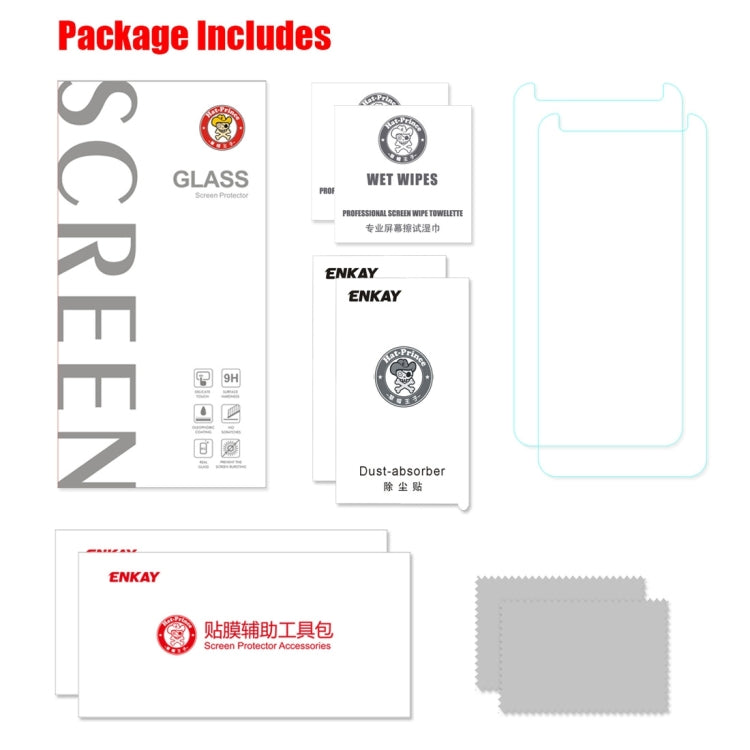 2pcs ENKAY Hat-prince 0.26mm 9H  2.5D Curved Edge Tempered Glass Film for Galaxy A7 2018, Galaxy A7 2018 (2pcs)