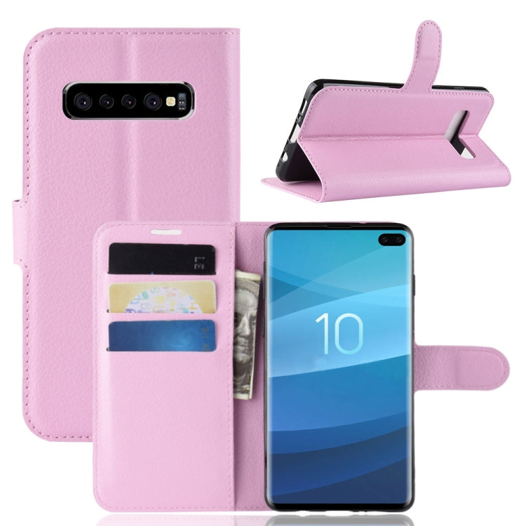 Litchi Texture Horizontal Flip Leather Case for Galaxy S10 , with Wallet & Holder & Card Slots, Galaxy S10, For Galaxy S10