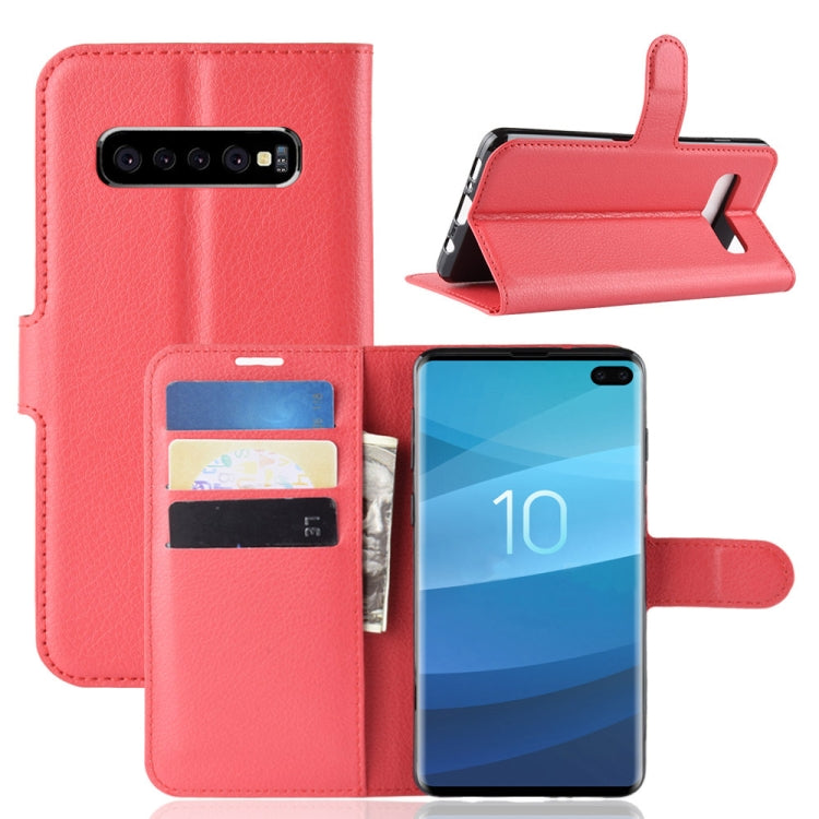 Litchi Texture Horizontal Flip Leather Case for Galaxy S10 , with Wallet & Holder & Card Slots, Galaxy S10, For Galaxy S10