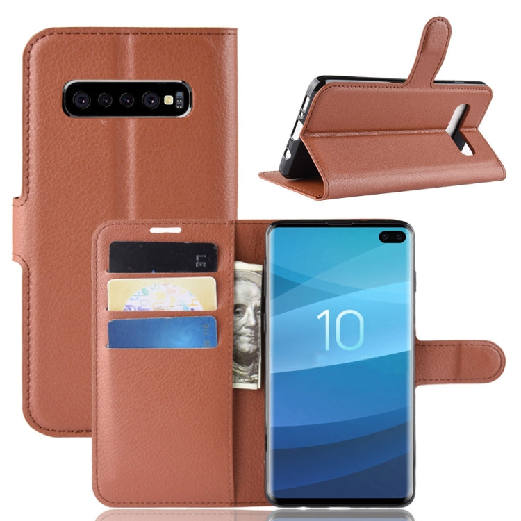 Litchi Texture Horizontal Flip Leather Case for Galaxy S10 , with Wallet & Holder & Card Slots, Galaxy S10, For Galaxy S10