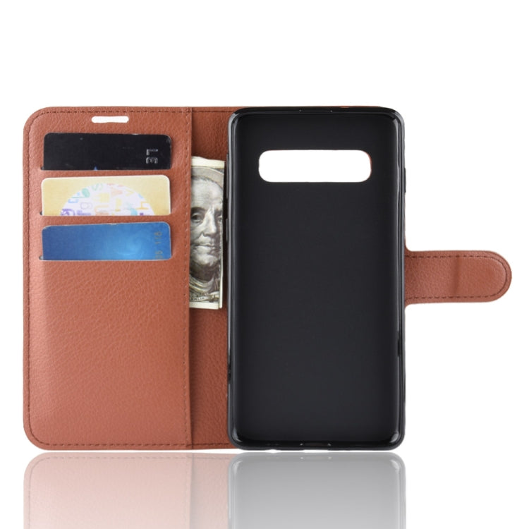 Litchi Texture Horizontal Flip Leather Case for Galaxy S10 , with Wallet & Holder & Card Slots, Galaxy S10, For Galaxy S10