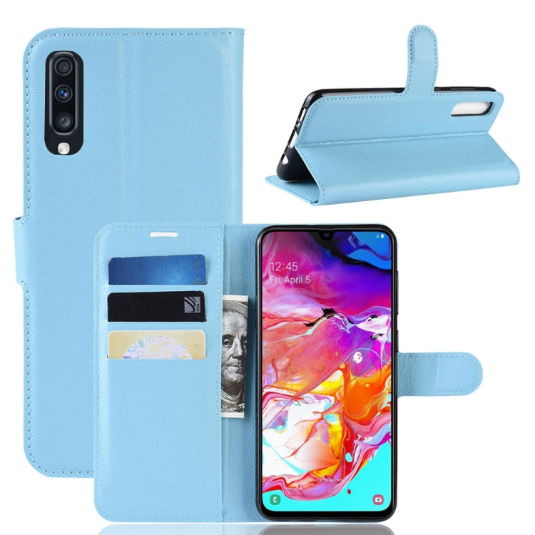 Litchi Texture Horizontal Flip Leather Case for Galaxy A70, with Wallet & Holder & Card Slots, For Galaxy A70