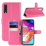 Litchi Texture Horizontal Flip Leather Case for Galaxy A70, with Wallet & Holder & Card Slots, For Galaxy A70