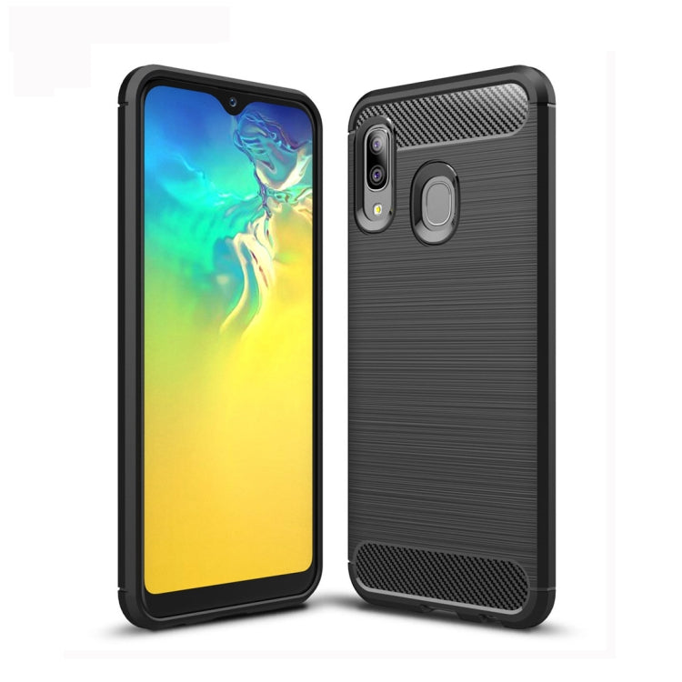 Brushed Texture Carbon Fiber TPU Case for Galaxy A20e, For Galaxy A20e
