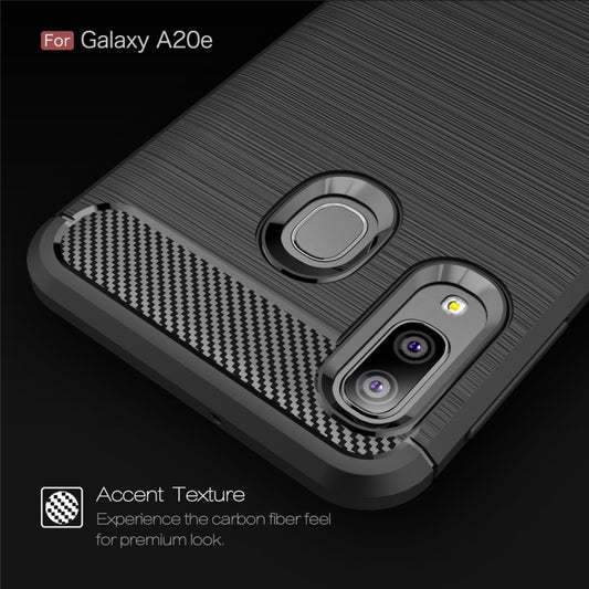 Brushed Texture Carbon Fiber TPU Case for Galaxy A20e, For Galaxy A20e
