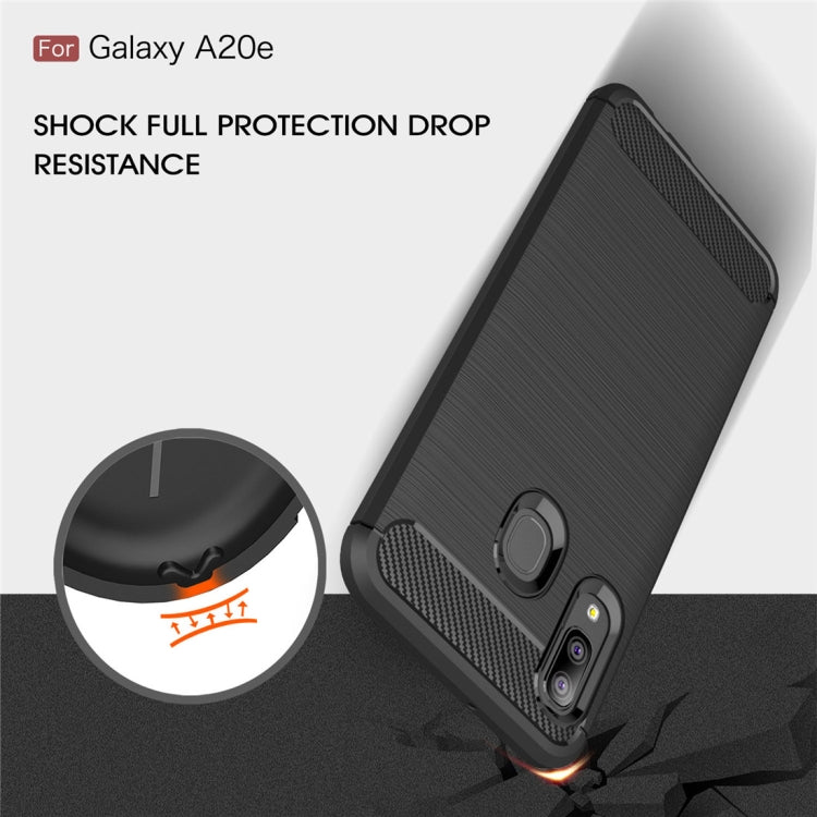 Brushed Texture Carbon Fiber TPU Case for Galaxy A20e, For Galaxy A20e
