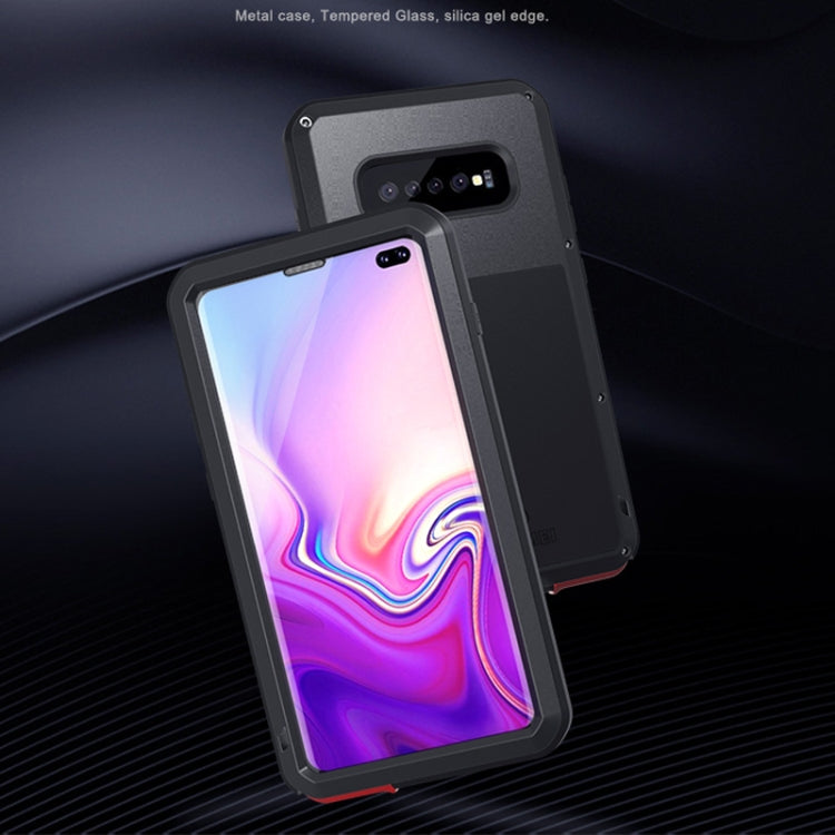 LOVE MEI Powerful Dustproof Shockproof Splashproof Metal + Silicone Combination Case for Galaxy S10+, For Galaxy S10+