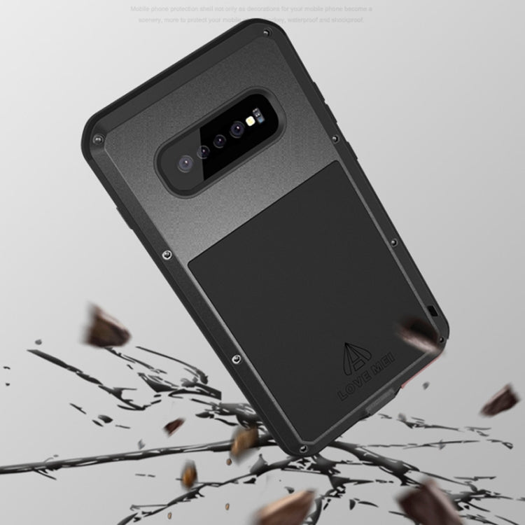 LOVE MEI Powerful Dustproof Shockproof Splashproof Metal + Silicone Combination Case for Galaxy S10+, For Galaxy S10+