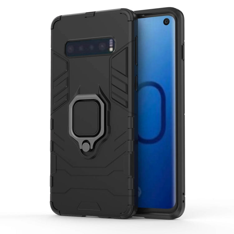 PC + TPU Shockproof Protective Case for Samsung Galaxy S10, with Magnetic Ring Holder, For Galaxy S10, For Samsung Galaxy S10