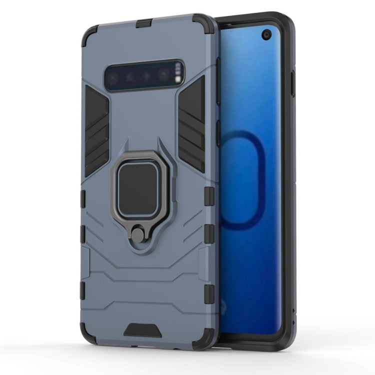 PC + TPU Shockproof Protective Case for Samsung Galaxy S10, with Magnetic Ring Holder, For Galaxy S10, For Samsung Galaxy S10