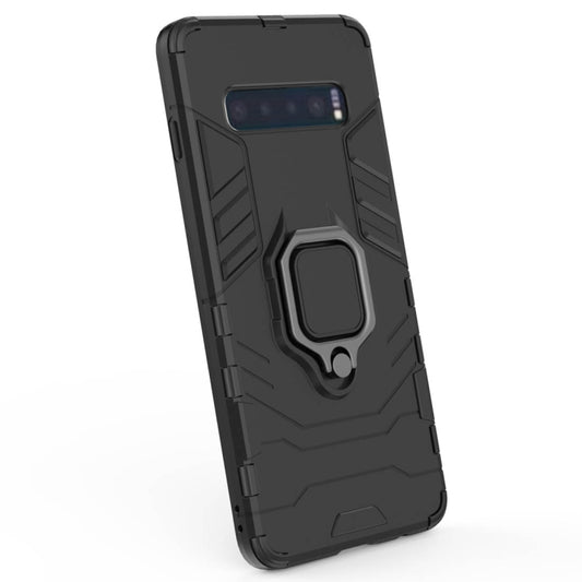 PC + TPU Shockproof Protective Case for Samsung Galaxy S10, with Magnetic Ring Holder, For Galaxy S10, For Samsung Galaxy S10