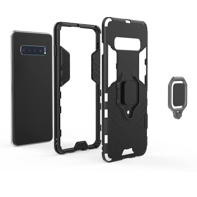 PC + TPU Shockproof Protective Case for Samsung Galaxy S10, with Magnetic Ring Holder, For Galaxy S10, For Samsung Galaxy S10