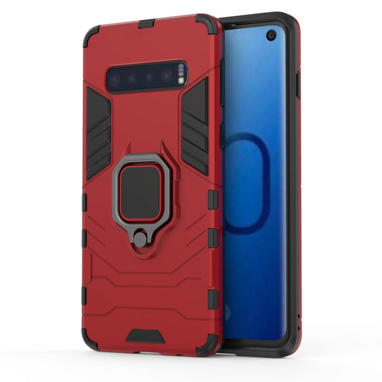 PC + TPU Shockproof Protective Case for Samsung Galaxy S10, with Magnetic Ring Holder, For Galaxy S10, For Samsung Galaxy S10