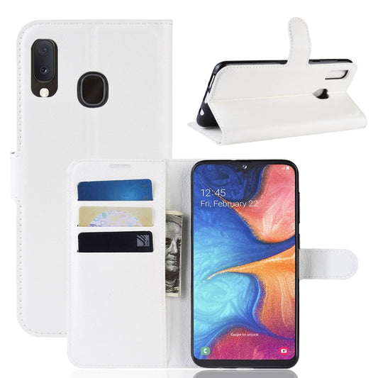 Litchi Texture Horizontal Flip Leather Case for Galaxy A20e, with Wallet & Holder & Card Slots, For Galaxy A20e