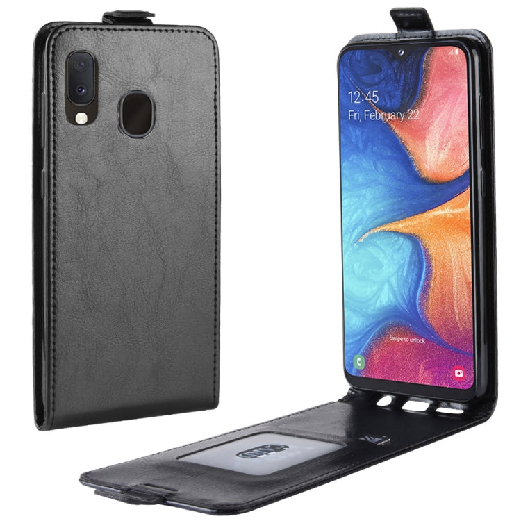 R64 Texture Vertical Flip Leather Case for Galaxy A20e , with Card Slots & Photo Frame, For Galaxy A20e