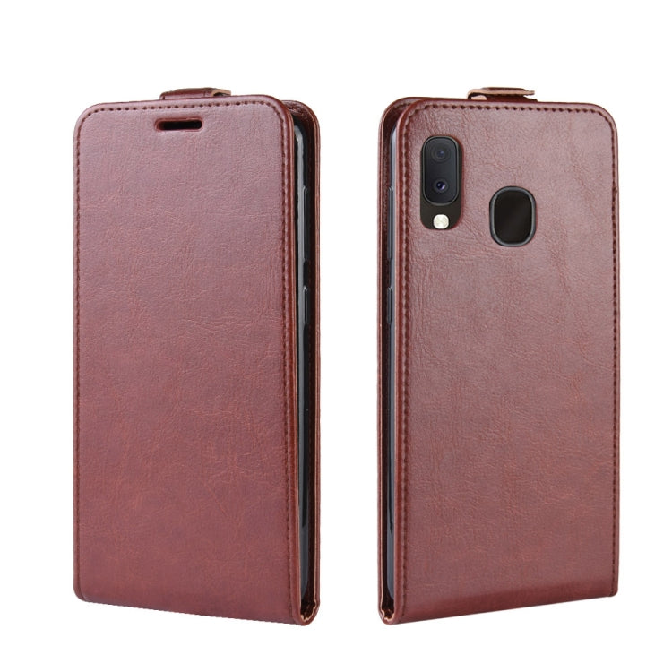 R64 Texture Vertical Flip Leather Case for Galaxy A20e , with Card Slots & Photo Frame, For Galaxy A20e