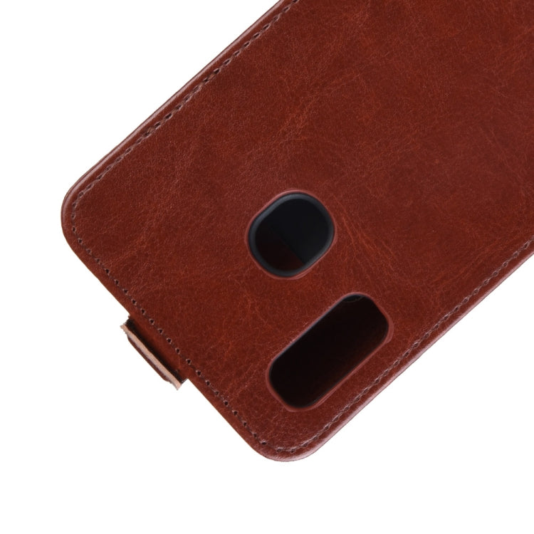 R64 Texture Vertical Flip Leather Case for Galaxy A20e , with Card Slots & Photo Frame, For Galaxy A20e