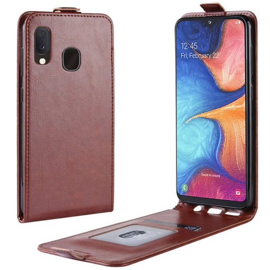 R64 Texture Vertical Flip Leather Case for Galaxy A20e , with Card Slots & Photo Frame, For Galaxy A20e