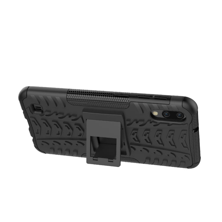 Shockproof  PC + TPU Tire Pattern Case for Galaxy M10, with Holder