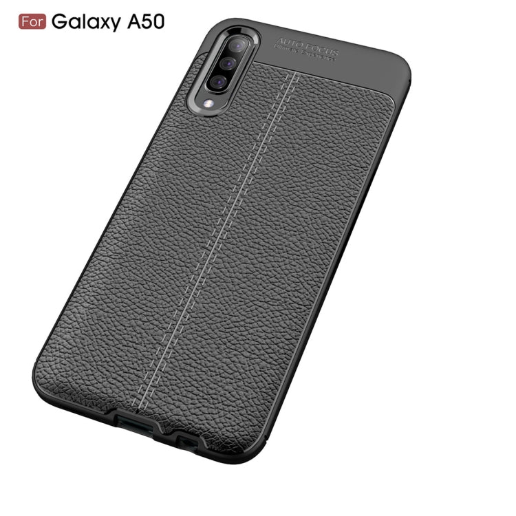 Litchi Texture TPU Shockproof Case for Galaxy A50, For Galaxy A50