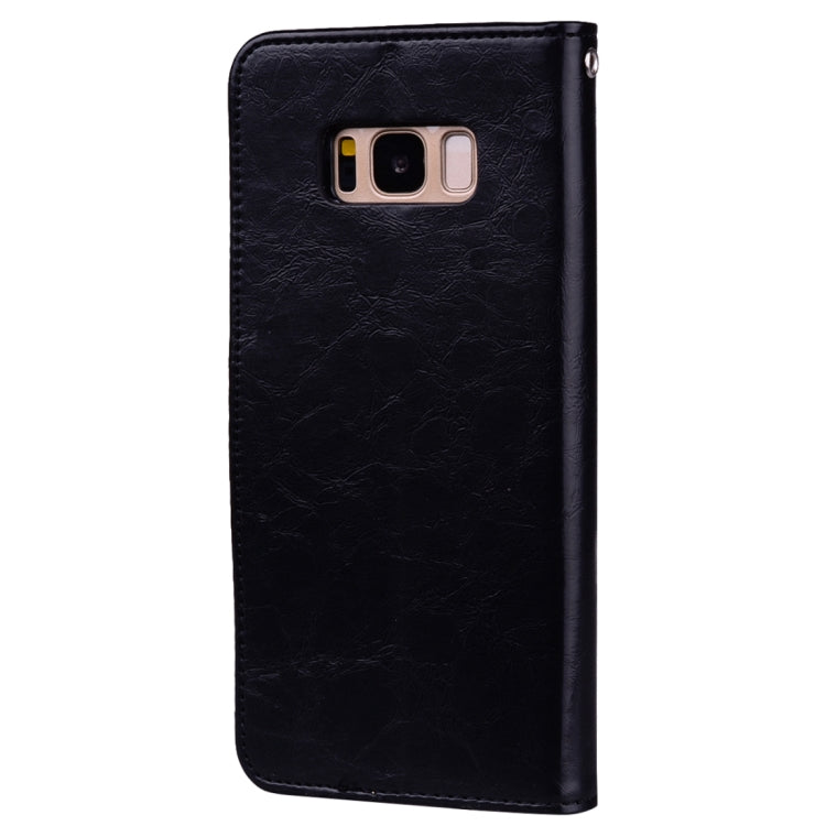 For Galaxy S8 Business Style Oil Wax Texture Horizontal Flip Leather Case with Holder & Card Slots & Wallet