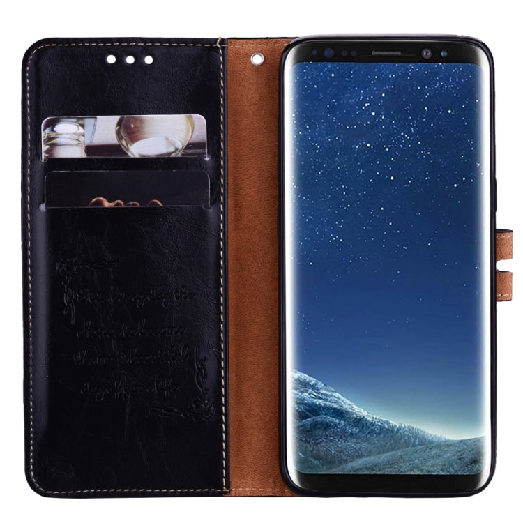 For Galaxy S8 Business Style Oil Wax Texture Horizontal Flip Leather Case with Holder & Card Slots & Wallet
