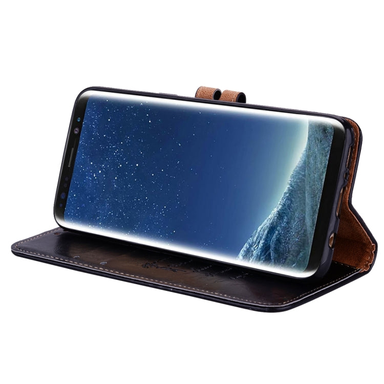 For Galaxy S8 Business Style Oil Wax Texture Horizontal Flip Leather Case with Holder & Card Slots & Wallet