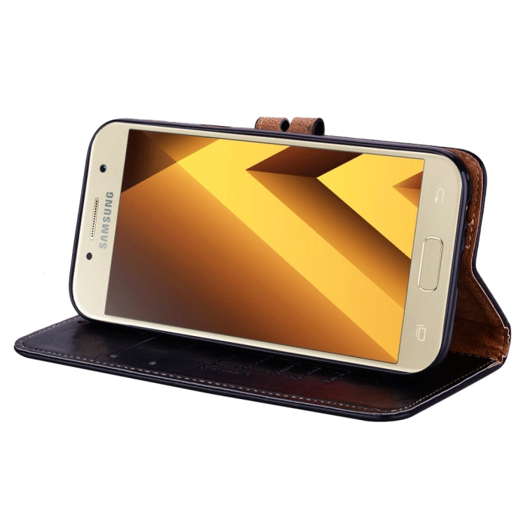 For Samsung Galaxy A5 (2017) Business Style Oil Wax Texture Horizontal Flip Leather Case with Holder & Card Slots & Wallet