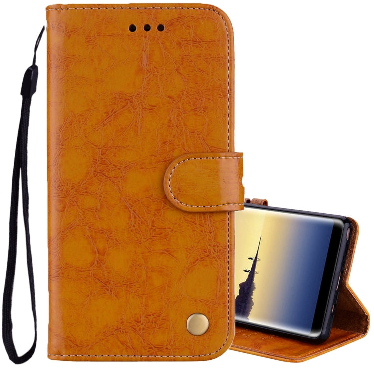 For Samsung Galaxy Note 8 Business Style Oil Wax Texture Horizontal Flip Leather Case with Holder & Card Slots & Wallet