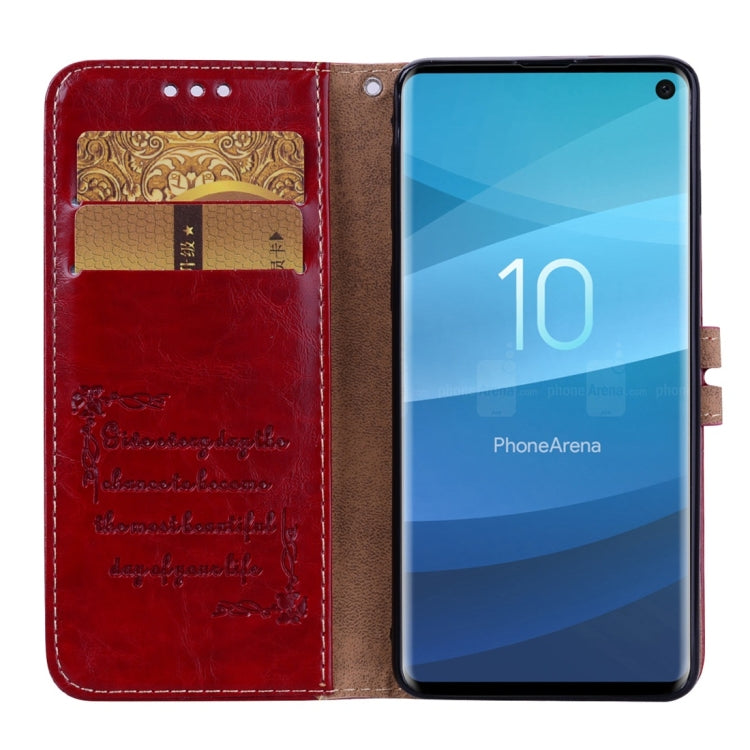Business Style Oil Wax Texture Horizontal Flip Leather Case for Galaxy S10, with Holder & Card Slots & Wallet