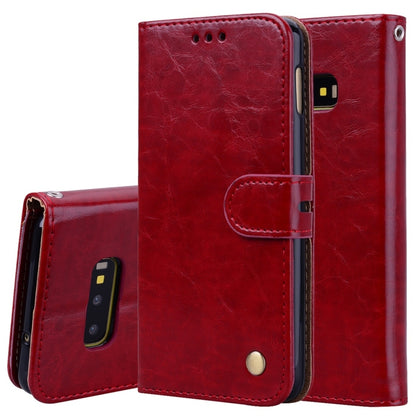 Business Style Oil Wax Texture Horizontal Flip Leather Case for Galaxy S10 E, with Holder & Card Slots & Wallet