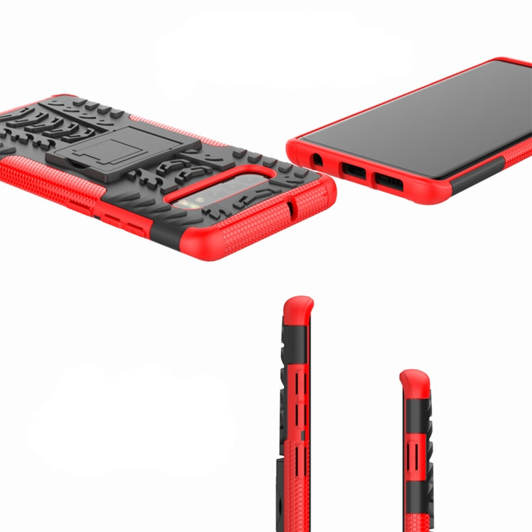 Tire Texture TPU+PC Shockproof Case for Galaxy S10+, with Holder, For Galaxy S10+