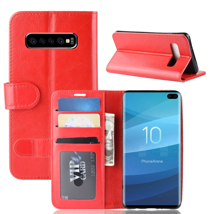 R64 Texture Single Fold Horizontal Flip Leather Case for Galaxy S10+, with Holder & Card Slots & Wallet, For Galaxy S10+