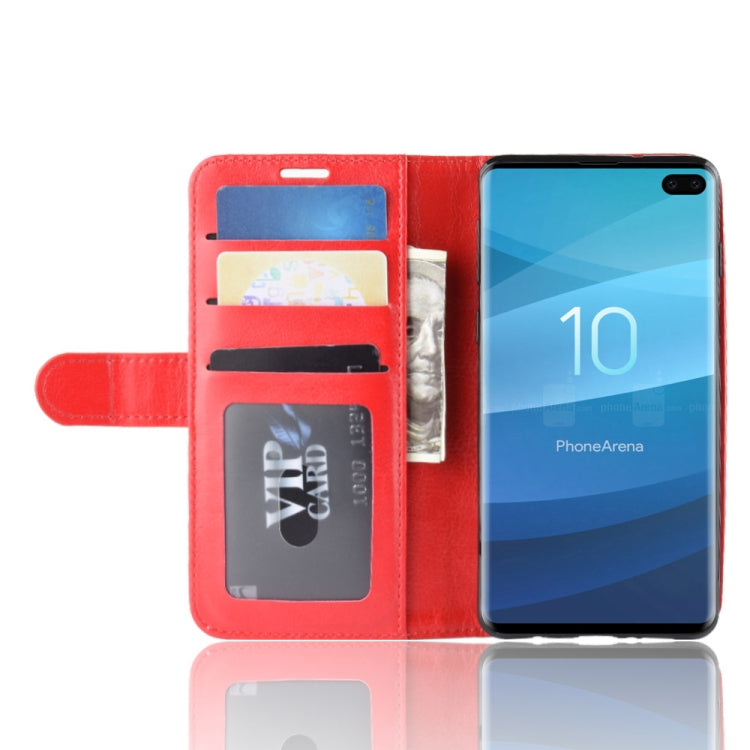 R64 Texture Single Fold Horizontal Flip Leather Case for Galaxy S10+, with Holder & Card Slots & Wallet, For Galaxy S10+