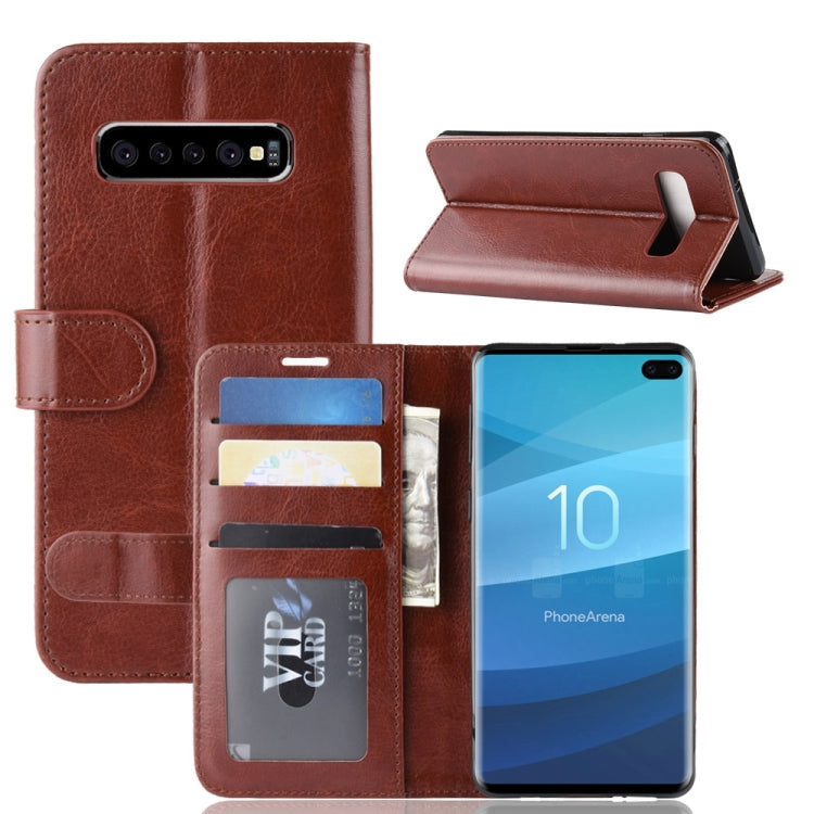 R64 Texture Single Fold Horizontal Flip Leather Case for Galaxy S10+, with Holder & Card Slots & Wallet, For Galaxy S10+